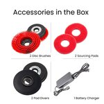 SM430 17" Walk-behind Automatic Floor Scrubber Machine, 360 Degree Rotating Head, 10000 sqft/h, Cordless Rechargeable Lithium Battery