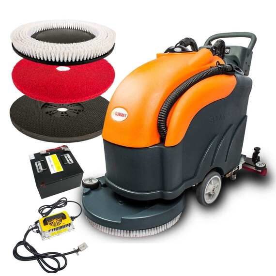 22" Battery-Powered Floor Scrubber Machine | RT50+ Lithium Warehouse Floor Cleaner