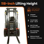 A-20 Electric Forklift – 4400 lbs Capacity, 118" Lift for Warehouse Use