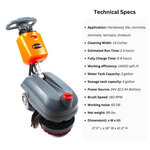 RT15 14" Battery Powered Commercial Walk-behind Floor Scrubber Machine