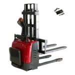PS3300FE-2M Full-Electric Pallet Stacker, 3300 lbs Capacity, 78" Lifting Height with Fixed Straddle Legs