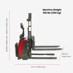 PS3300FE-2M Full-Electric Pallet Stacker, 3300 lbs Capacity, 78" Lifting Height with Fixed Straddle Legs
