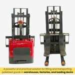 PS3300FE-2M Full-Electric Pallet Stacker, 3300 lbs Capacity, 78" Lifting Height with Fixed Straddle Legs