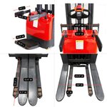 PS3300FE-3M Electric Pallet Stacker, 3300 lbs Capacity, 118″ Lifting Height, Work with Open-bottom Pallets
