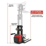PS3300FE-4M Full Electric Pallet Stacker – 3300 lbs Capacity, 157" Lift Height, Adjustable Legs