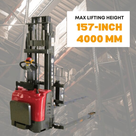 PS3300FE-4M tall electric pallet stacker with safety features