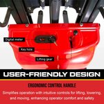 PS3300SE-2M Semi-Electric Pallet Stacker, 3300 lbs Capacity, 78" Lifting Height with Fixed Straddle Legs