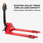 PT4400 Electric Pallet Truck, 4,400 lb Lithium-Powered Walk-Behind Pallet Jack for Warehouses
