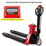 PT4400W Electric Pallet Jack with Built-in Scale, 4400 lbs Capacity, 48" x 27" Fork Size, Electric Brake