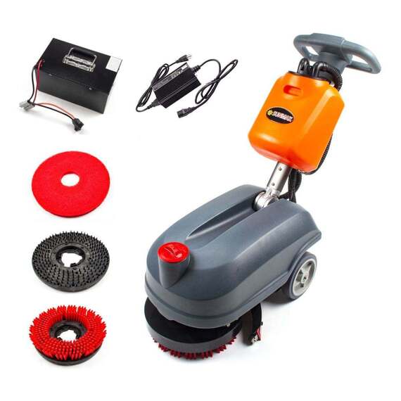 RT15+ 14" Compact Walk behind Floor Scrubber, Heavy Duty Brush, 14500 sqft/h, Lithium battery