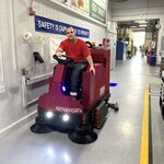 RT250 40" Industrial Ride-On Floor Scrubber – 50 Gal Tank, 65,000 sqft/hr, Lithium Battery