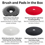 RT35 17" Walk Behind Floor Scrubber Machine, 19000 sqft/h, with Anti-Collision Wheel